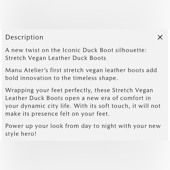 ‼️SOLD‼️ Manu Atelier Duck Boots - 37 / 7 - Picture 6 of 7